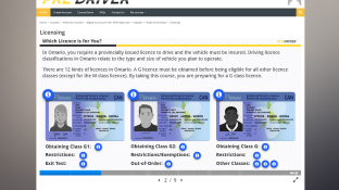 Prderiver demo scree - online driver education