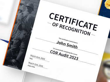 Certificate of Recognition by AchieveCOR